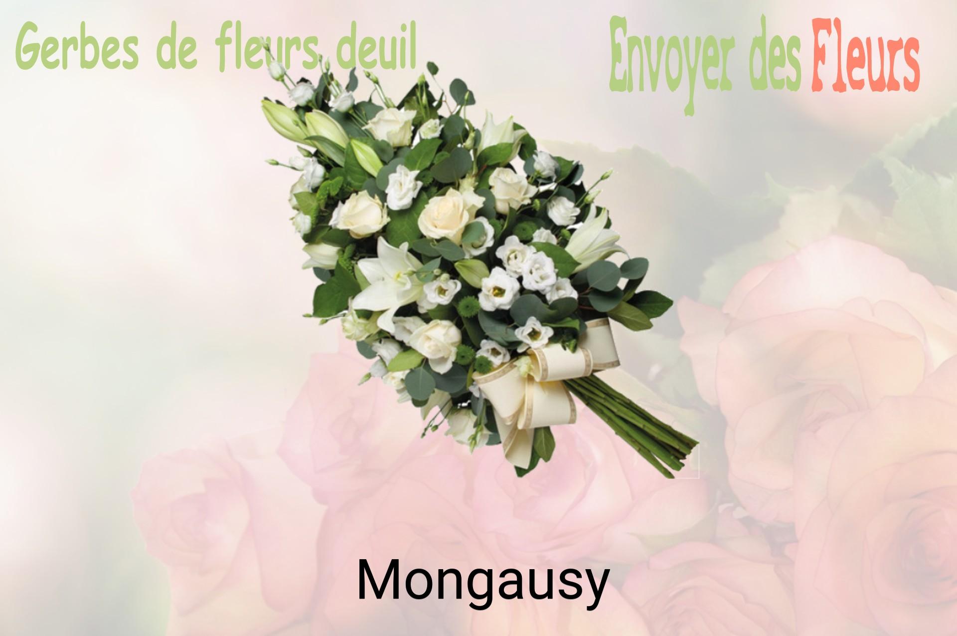 Gerbe de fleurs de deuil livrée à Mongausy